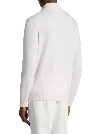ZEGNA Men's Oasi Cashmere Sweater - White | Thumbnail 3 ZEGNA Men's Oasi Cashmere Sweater - White | Thumbnail 3