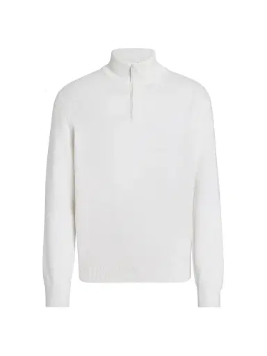 ZEGNA Men's Oasi Cashmere Sweater - White | Thumbnail 1 ZEGNA Men's Oasi Cashmere Sweater - White | Thumbnail 1