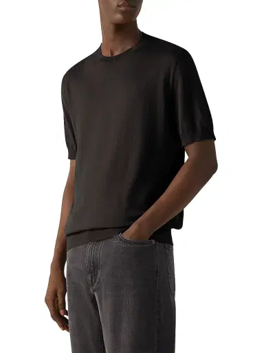 ZEGNA Men's Premium Cotton T-Shirt - Dark Brown | Thumbnail 2 ZEGNA Men's Premium Cotton T-Shirt - Dark Brown | Thumbnail 2