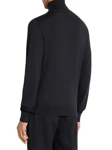 ZEGNA Men's Cashseta Turtleneck Sweater - Navy Blue Melange | Thumbnail 4 ZEGNA Men's Cashseta Turtleneck Sweater - Navy Blue Melange | Thumbnail 4