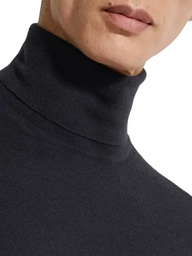 ZEGNA Men's Cashseta Turtleneck Sweater - Navy Blue Melange | Thumbnail 5 ZEGNA Men's Cashseta Turtleneck Sweater - Navy Blue Melange | Thumbnail 5