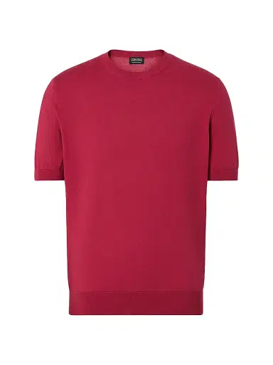 ZEGNA Men's Premium Cotton T-Shirt - Dark Pink | Thumbnail 1 ZEGNA Men's Premium Cotton T-Shirt - Dark Pink | Thumbnail 1