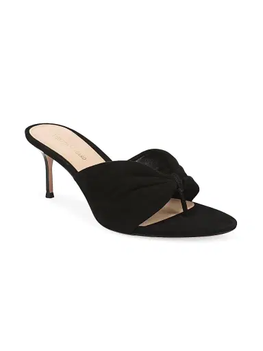 Veronica Beard Women's Tullia 65MM Gathered Suede Mules - Black | Thumbnail 2 Veronica Beard Women's Tullia 65MM Gathered Suede Mules - Black | Thumbnail 2