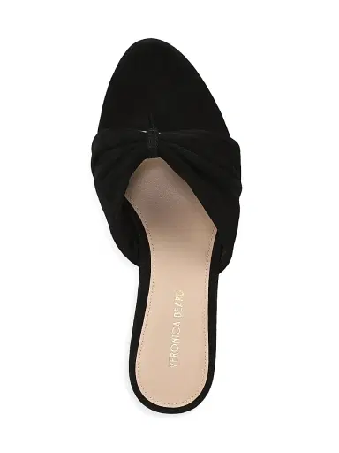 Veronica Beard Women's Tullia 65MM Gathered Suede Mules - Black | Thumbnail 4 Veronica Beard Women's Tullia 65MM Gathered Suede Mules - Black | Thumbnail 4