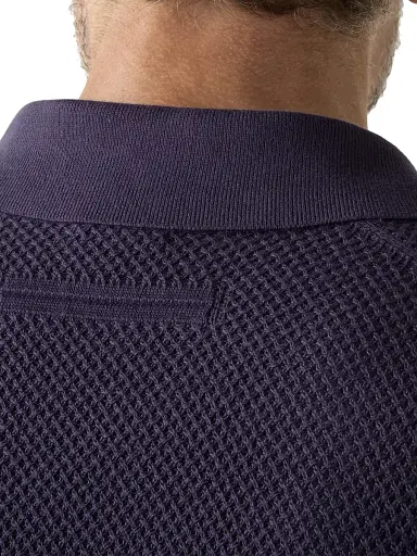 ZEGNA Men's Premium Cotton Polo Shirt - Dark Indigo Blue | Thumbnail 5 ZEGNA Men's Premium Cotton Polo Shirt - Dark Indigo Blue | Thumbnail 5