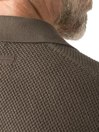 ZEGNA Men's Premium Cotton Polo Shirt - Dark Taupe | Thumbnail 4 ZEGNA Men's Premium Cotton Polo Shirt - Dark Taupe | Thumbnail 4