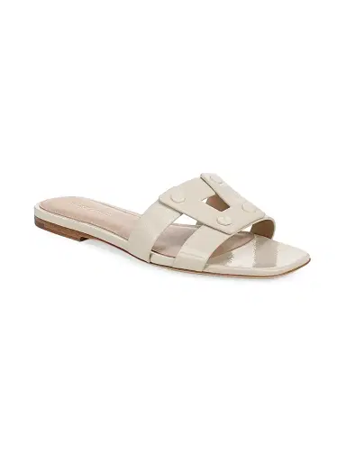 Veronica Beard Women's Via Slide Leather Sandals - Ecru | Thumbnail 2 Veronica Beard Women's Via Slide Leather Sandals - Ecru | Thumbnail 2