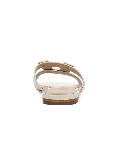 Veronica Beard Women's Via Slide Leather Sandals - Ecru | Thumbnail 3 Veronica Beard Women's Via Slide Leather Sandals - Ecru | Thumbnail 3