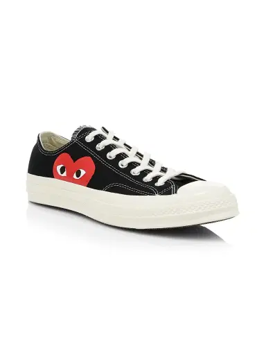 Comme des Garçons PLAY CdG PLAY x Converse Men's Chuck Taylor All Star One Heart Low-Top Sneakers - Black - Size 8 | Thumbnail 2 Comme des Garçons PLAY CdG PLAY x Converse Men's Chuck Taylor All Star One Heart Low-Top Sneakers - Black - Size 8 | Thumbnail 2