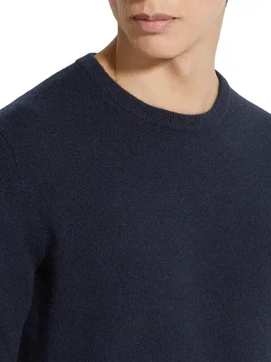 ZEGNA Men's Oasi Cashmere Crewneck T-Shirt - Navy Blue Melange | Thumbnail 5 ZEGNA Men's Oasi Cashmere Crewneck T-Shirt - Navy Blue Melange | Thumbnail 5
