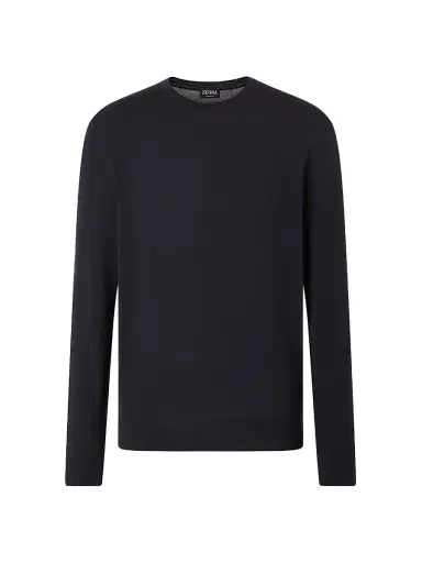 ZEGNA Men's 15milmil15 Wool Crewneck Sweater - Navy Blue | Thumbnail 1 ZEGNA Men's 15milmil15 Wool Crewneck Sweater - Navy Blue | Thumbnail 1