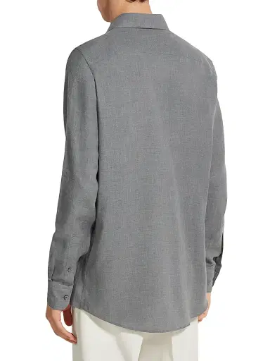 Zegna Men's Cashco Shirt | Thumbnail 3 Zegna Men's Cashco Shirt | Thumbnail 3