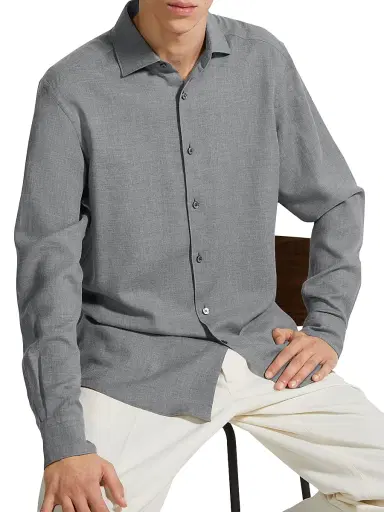 Zegna Men's Cashco Shirt | Thumbnail 4 Zegna Men's Cashco Shirt | Thumbnail 4