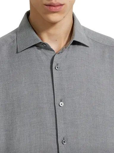 Zegna Men's Cashco Shirt | Thumbnail 5 Zegna Men's Cashco Shirt | Thumbnail 5