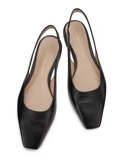 Stuart Weitzman Women's Stassi Leather Slingback Flats - Black | Thumbnail 4 Stuart Weitzman Women's Stassi Leather Slingback Flats - Black | Thumbnail 4