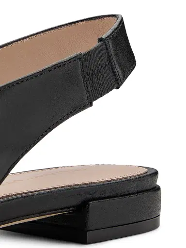 Stuart Weitzman Women's Stassi Leather Slingback Flats - Black | Thumbnail 6 Stuart Weitzman Women's Stassi Leather Slingback Flats - Black | Thumbnail 6