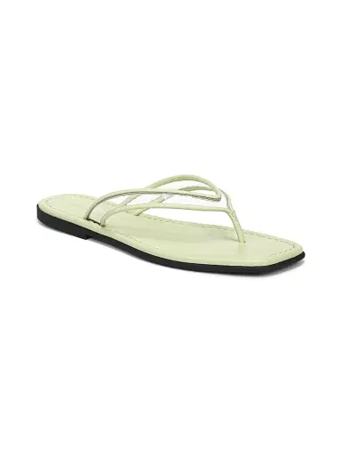 Veronica Beard Women's Clea Leather Flat Sandals - Clear Pistachio Green | Thumbnail 2 Veronica Beard Women's Clea Leather Flat Sandals - Clear Pistachio Green | Thumbnail 2