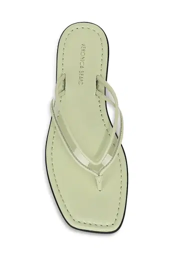 Veronica Beard Women's Clea Leather Flat Sandals - Clear Pistachio Green | Thumbnail 4 Veronica Beard Women's Clea Leather Flat Sandals - Clear Pistachio Green | Thumbnail 4