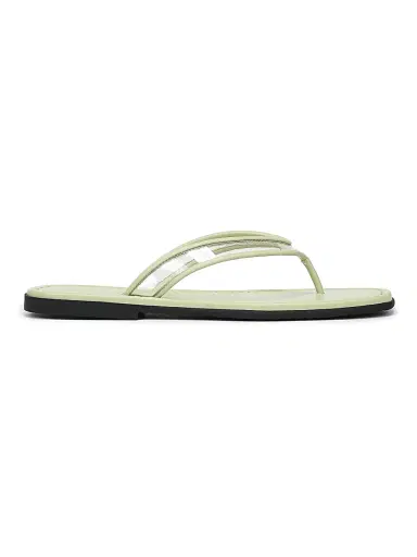 Veronica Beard Women's Clea Leather Flat Sandals - Clear Pistachio Green | Thumbnail 1 Veronica Beard Women's Clea Leather Flat Sandals - Clear Pistachio Green | Thumbnail 1