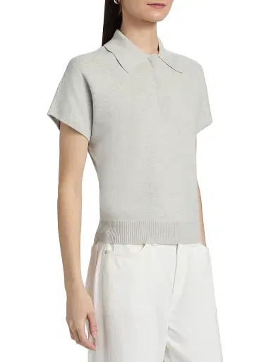 dh New York Women's Dasha Cotton-Cashmere Polo Top | Thumbnail 4 dh New York Women's Dasha Cotton-Cashmere Polo Top | Thumbnail 4