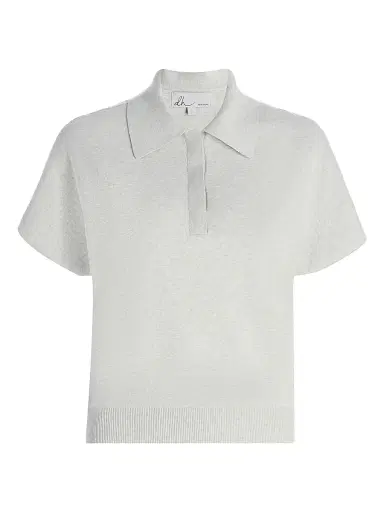 dh New York Women's Dasha Cotton-Cashmere Polo Top | Thumbnail 1 dh New York Women's Dasha Cotton-Cashmere Polo Top | Thumbnail 1