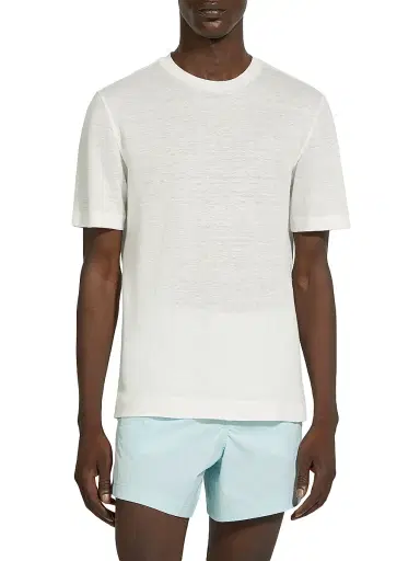 Zegna Men's Oasi Lino T-Shirt - White | Thumbnail 2 Zegna Men's Oasi Lino T-Shirt - White | Thumbnail 2