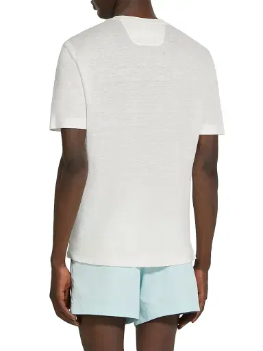 Zegna Men's Oasi Lino T-Shirt - White | Thumbnail 3 Zegna Men's Oasi Lino T-Shirt - White | Thumbnail 3