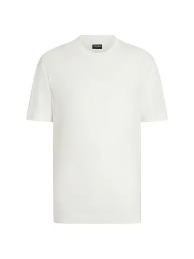 Zegna Men's Oasi Lino T-Shirt - White | Thumbnail 1 Zegna Men's Oasi Lino T-Shirt - White | Thumbnail 1