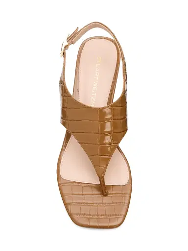 Stuart Weitzman Women's Baby Babette 40MM Leather Slingback Sandals - Doe | Thumbnail 5 Stuart Weitzman Women's Baby Babette 40MM Leather Slingback Sandals - Doe | Thumbnail 5