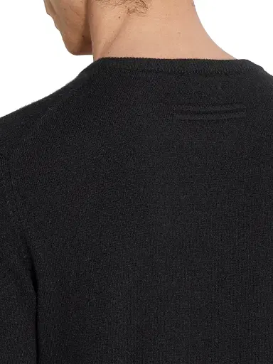 ZEGNA Men's Oasi Cashmere Crewneck T-Shirt - Black | Thumbnail 4 ZEGNA Men's Oasi Cashmere Crewneck T-Shirt - Black | Thumbnail 4