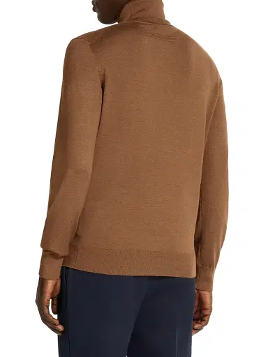 ZEGNA Men's Cashseta Turtleneck Sweater - Foliage Melange | Thumbnail 3 ZEGNA Men's Cashseta Turtleneck Sweater - Foliage Melange | Thumbnail 3