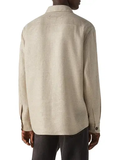 ZEGNA Men's Cashmere Linen and Silk Overshirt - Beige | Thumbnail 3 ZEGNA Men's Cashmere Linen and Silk Overshirt - Beige | Thumbnail 3