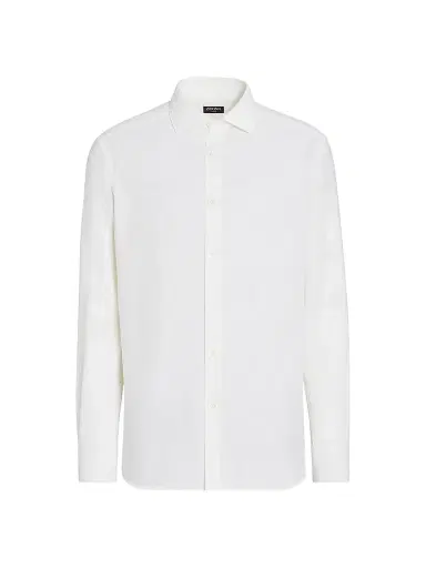 Zegna Men's Cashco Shirt - White - Size XXXL | Thumbnail 1 Zegna Men's Cashco Shirt - White - Size XXXL | Thumbnail 1