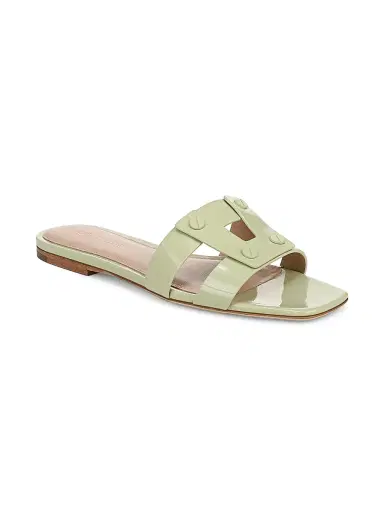 Veronica Beard Women's Via Slide Leather Sandals - Pistachio Green | Thumbnail 2 Veronica Beard Women's Via Slide Leather Sandals - Pistachio Green | Thumbnail 2