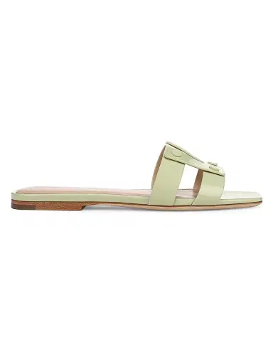 Veronica Beard Women's Via Slide Leather Sandals - Pistachio Green | Thumbnail 1 Veronica Beard Women's Via Slide Leather Sandals - Pistachio Green | Thumbnail 1