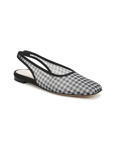 Vince Women's Daphne Gingham Mesh Slingback Flats - Black | Thumbnail 2 Vince Women's Daphne Gingham Mesh Slingback Flats - Black | Thumbnail 2