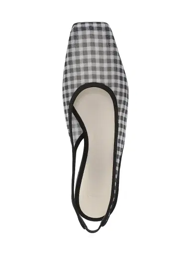 Vince Women's Daphne Gingham Mesh Slingback Flats - Black | Thumbnail 4 Vince Women's Daphne Gingham Mesh Slingback Flats - Black | Thumbnail 4