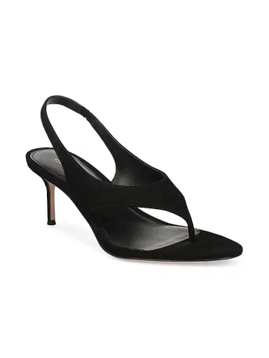 Veronica Beard Women's Talon 65MM Suede Thong Sandals - Black | Thumbnail 2 Veronica Beard Women's Talon 65MM Suede Thong Sandals - Black | Thumbnail 2