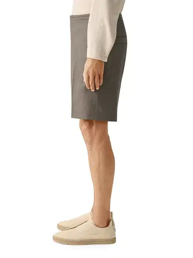 Zegna Men's Oasi Lino Shorts - Dark Taupe | Thumbnail 3 Zegna Men's Oasi Lino Shorts - Dark Taupe | Thumbnail 3