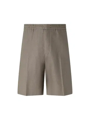 Zegna Men's Oasi Lino Shorts - Dark Taupe | Thumbnail 1 Zegna Men's Oasi Lino Shorts - Dark Taupe | Thumbnail 1