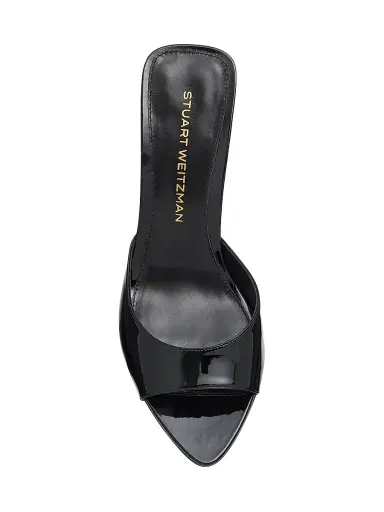 Stuart Weitzman Women's Lexington 85MM Patent Leather Mules - Black | Thumbnail 5 Stuart Weitzman Women's Lexington 85MM Patent Leather Mules - Black | Thumbnail 5