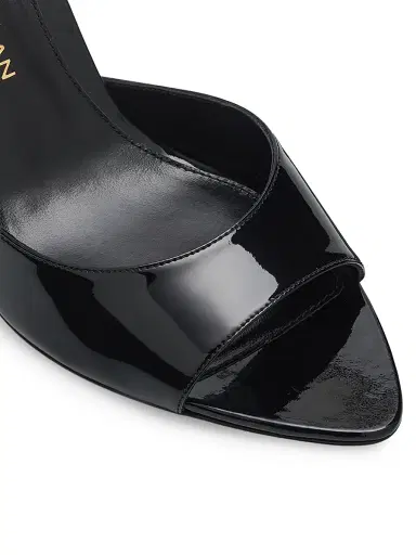 Stuart Weitzman Women's Lexington 85MM Patent Leather Mules - Black | Thumbnail 6 Stuart Weitzman Women's Lexington 85MM Patent Leather Mules - Black | Thumbnail 6