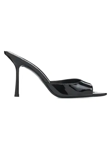 Stuart Weitzman Women's Lexington 85MM Patent Leather Mules - Black | Thumbnail 1 Stuart Weitzman Women's Lexington 85MM Patent Leather Mules - Black | Thumbnail 1