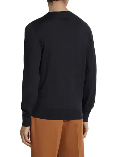ZEGNA Men's Cashseta Crewneck - Navy Blue Melange | Thumbnail 3 ZEGNA Men's Cashseta Crewneck - Navy Blue Melange | Thumbnail 3