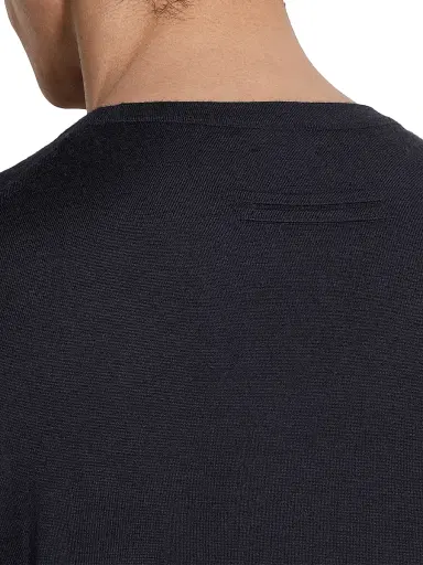 ZEGNA Men's Cashseta Crewneck - Navy Blue Melange | Thumbnail 5 ZEGNA Men's Cashseta Crewneck - Navy Blue Melange | Thumbnail 5