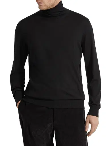 ZEGNA Men's Cashseta Turtleneck Sweater - Black | Thumbnail 2 ZEGNA Men's Cashseta Turtleneck Sweater - Black | Thumbnail 2