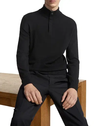 ZEGNA Men's Oasi Cashmere Sweater - Black | Thumbnail 4 ZEGNA Men's Oasi Cashmere Sweater - Black | Thumbnail 4