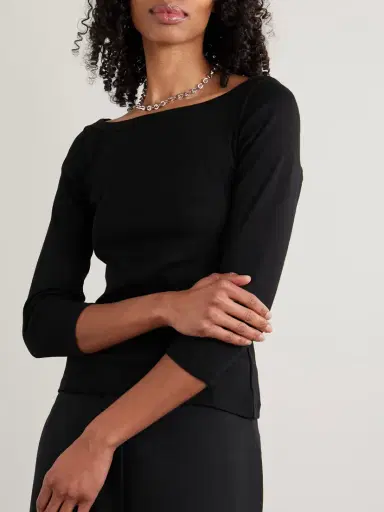 FLORE FLORE Steffi Ribbed Organic Cotton-jersey T-shirt | Thumbnail 3 FLORE FLORE Steffi Ribbed Organic Cotton-jersey T-shirt | Thumbnail 3
