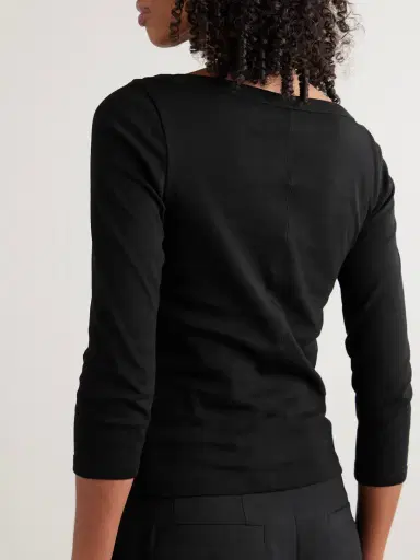 FLORE FLORE Steffi Ribbed Organic Cotton-jersey T-shirt | Thumbnail 4 FLORE FLORE Steffi Ribbed Organic Cotton-jersey T-shirt | Thumbnail 4