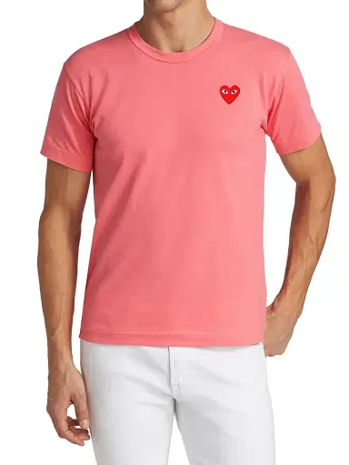 Comme des Garçons PLAY Men's Play Heart T-Shirt - Pink - Size Small | Thumbnail 3 Comme des Garçons PLAY Men's Play Heart T-Shirt - Pink - Size Small | Thumbnail 3